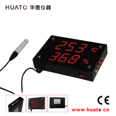 中国 10メートルの外的な調査の赤いLED表示が付いている視覚間隔のデジタル体温計の湿度計 サプライヤー